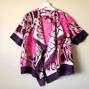 Windsmoor Silk Printed Kimono Shawl Size Large